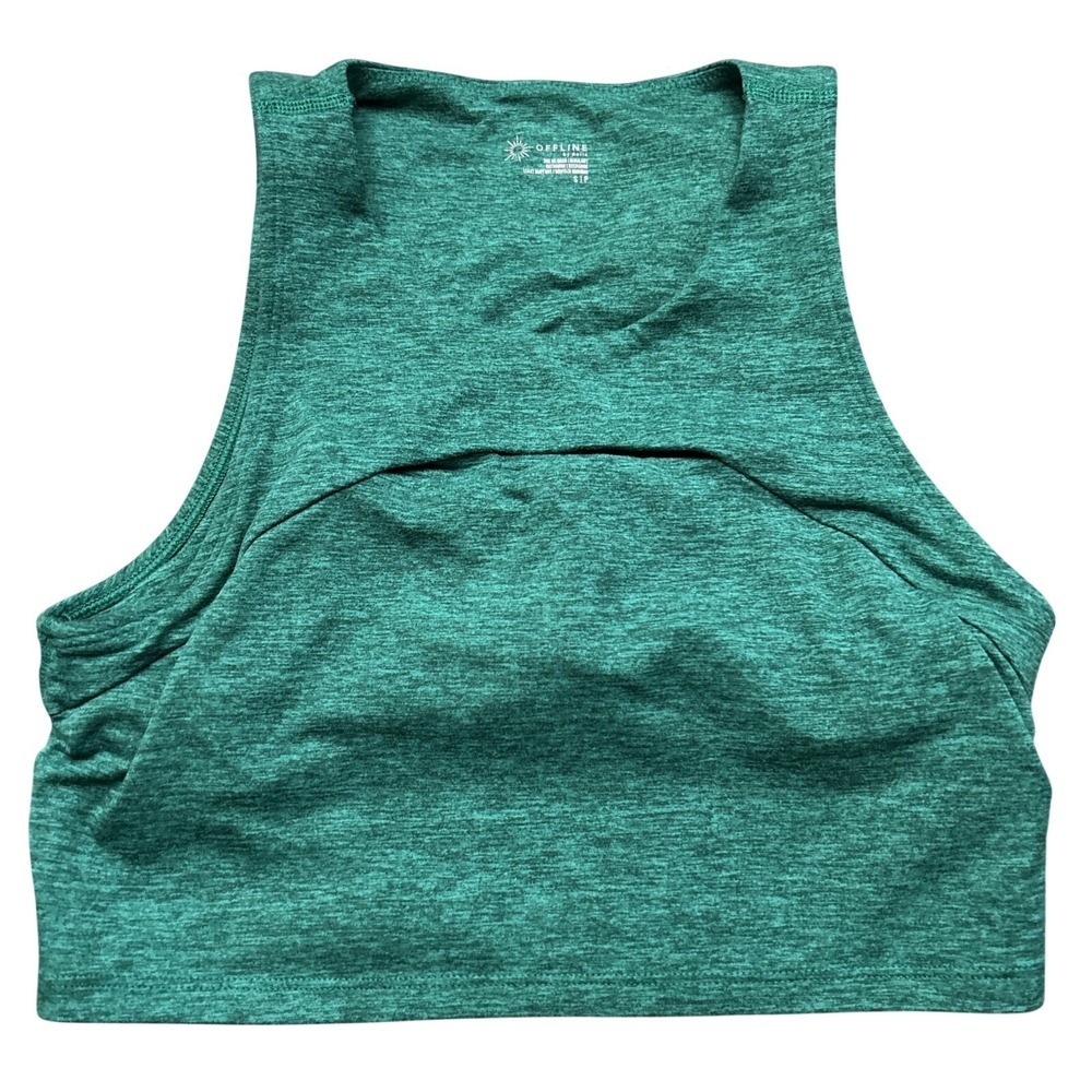 Offline Aerie Green Sports Bra Small The Hugger Recharge Least Support